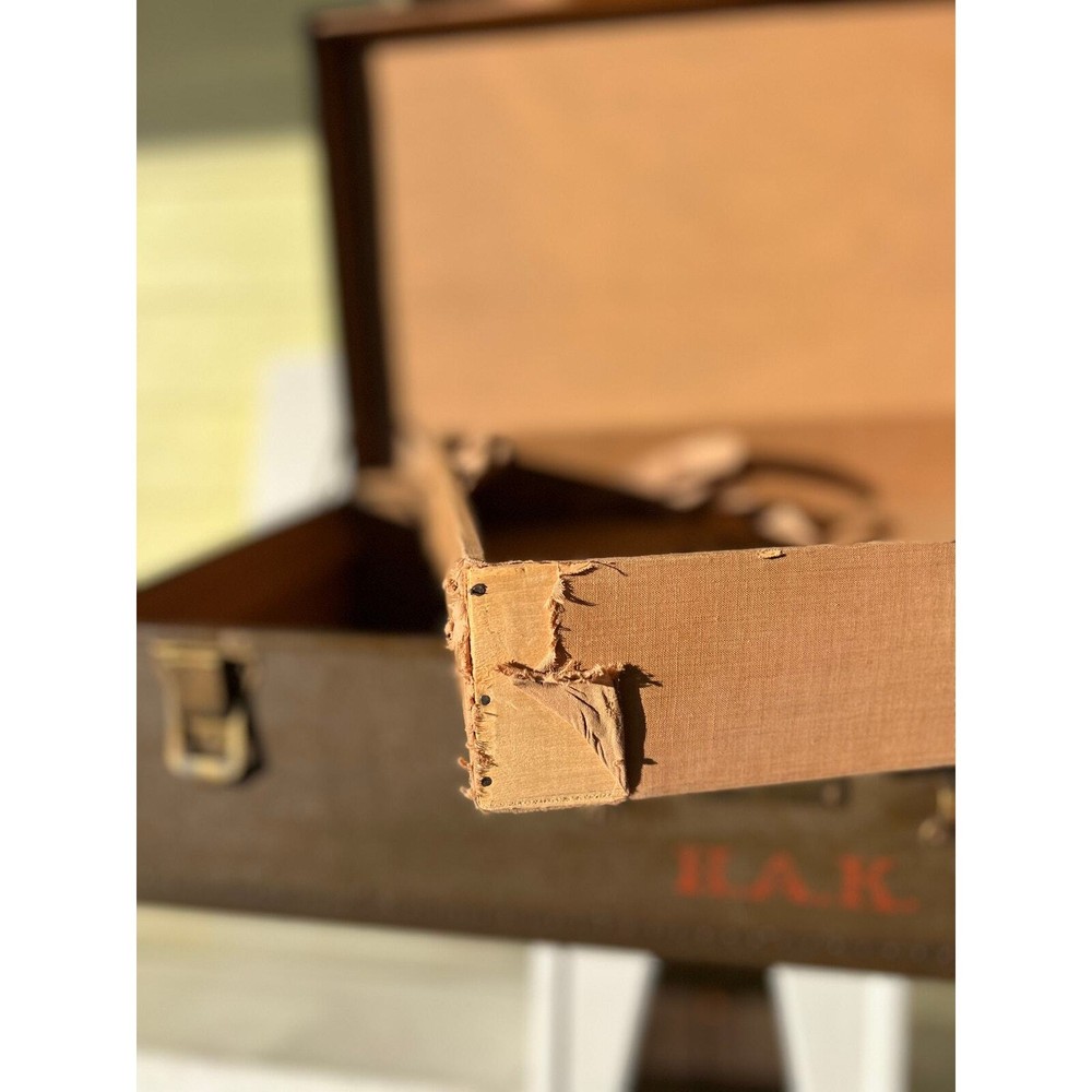 Vintage Oshkosh Steamer Trunk Suitcase
