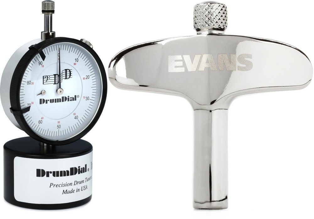 DrumDial Drum Tuner + Evans Magnetic Head Drum Key Value Bundle