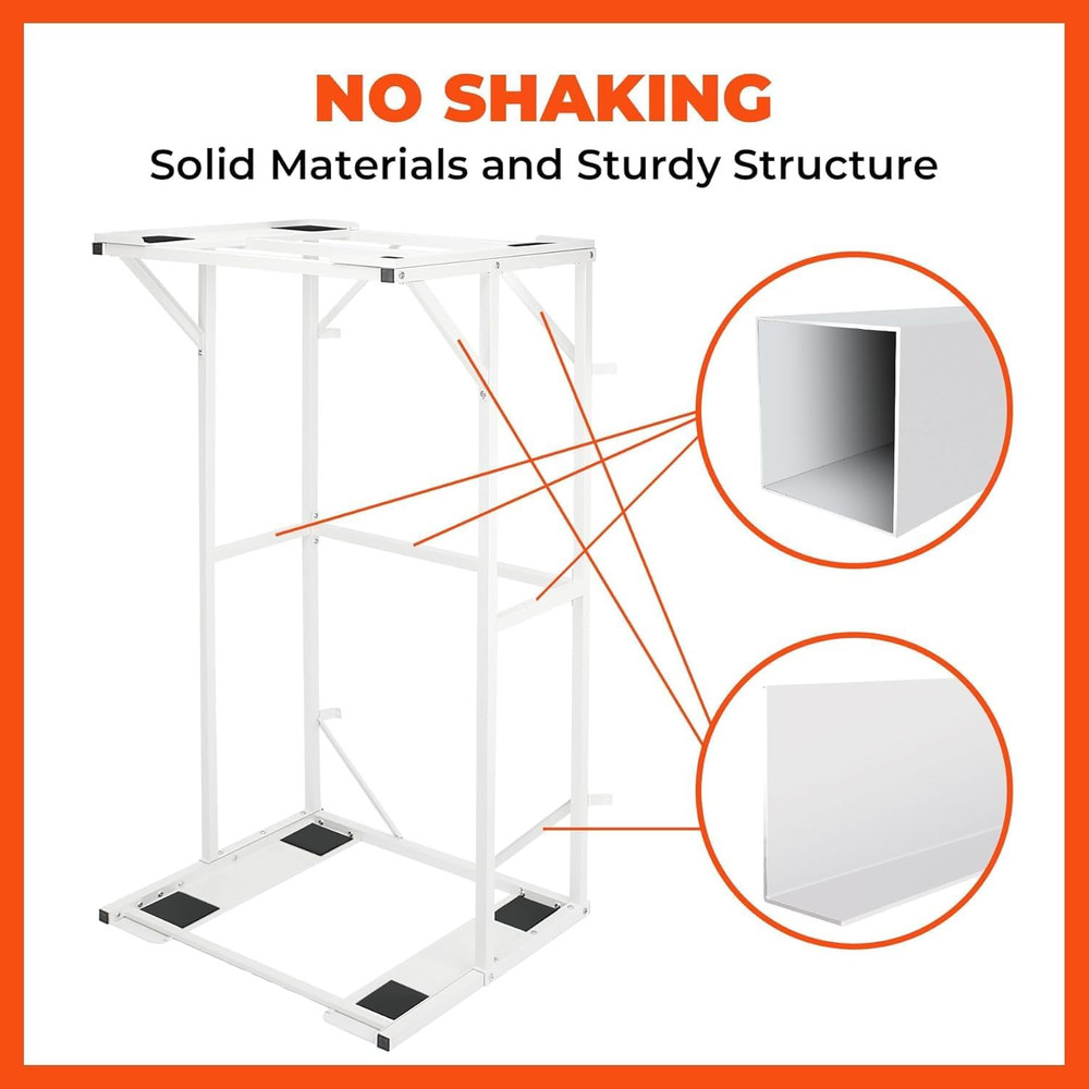 Heavy-Duty 23" Double-Layer Washer Dryer Stand for Most Models