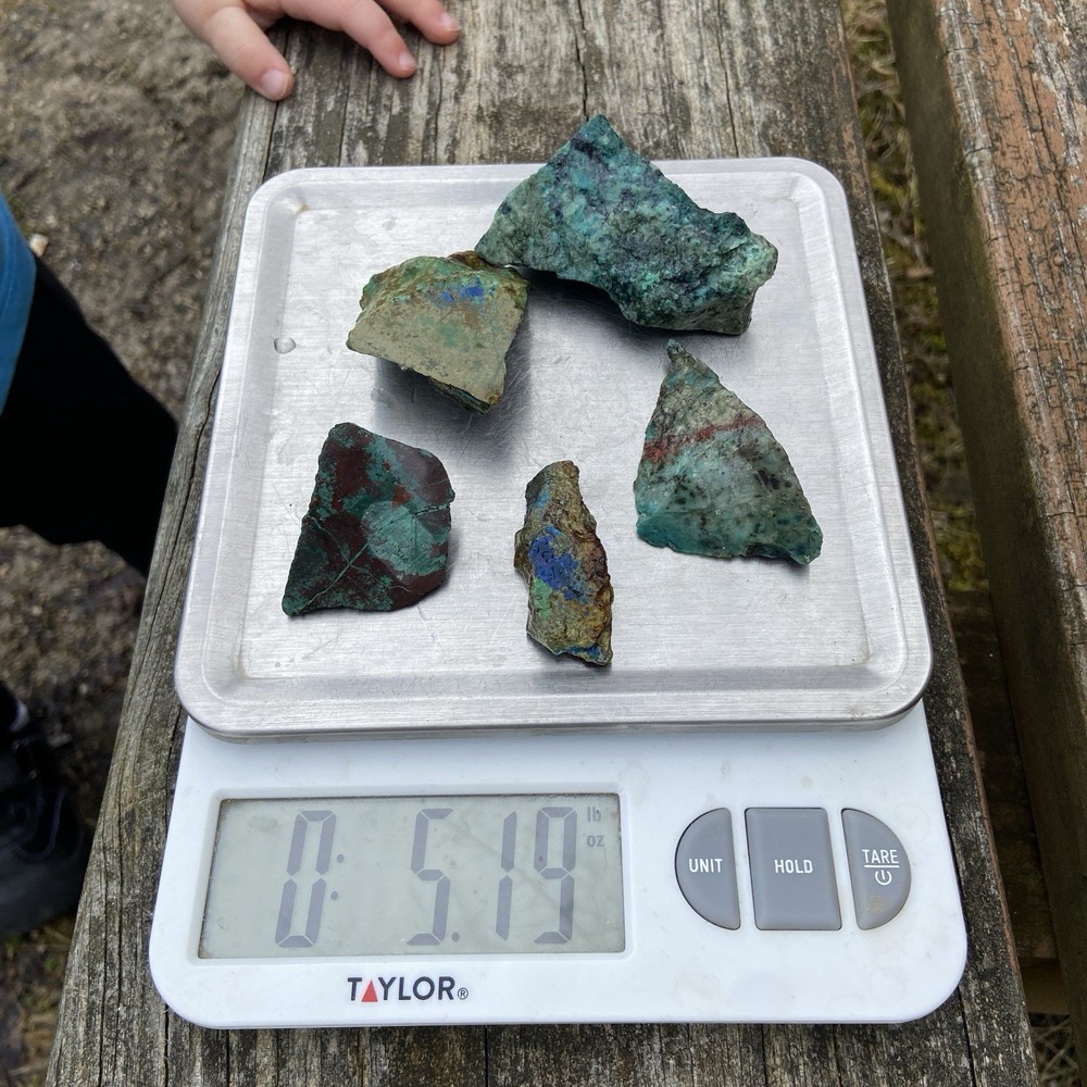 5 Pc Chrysocolla Azurite Rough Raw Stones