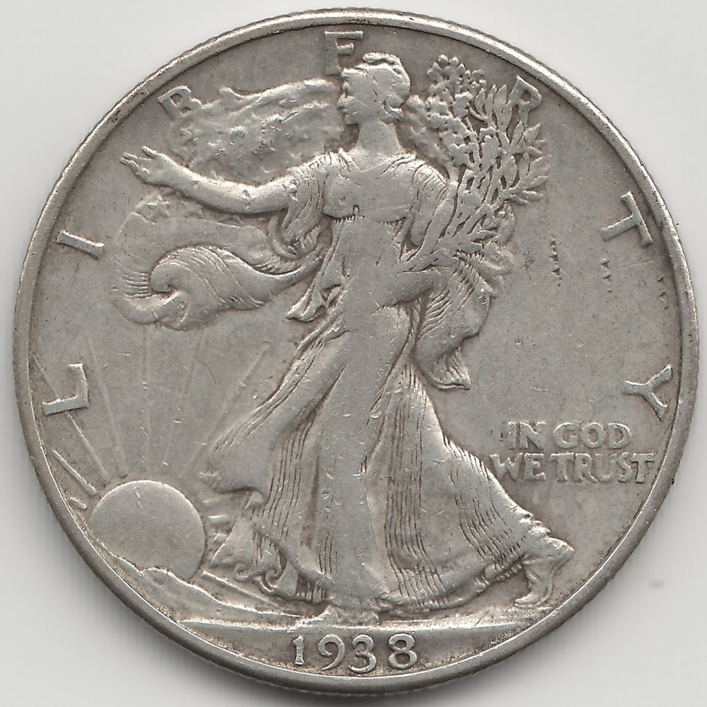 1938 D Walking Liberty Half Dollar, VF+, RPM