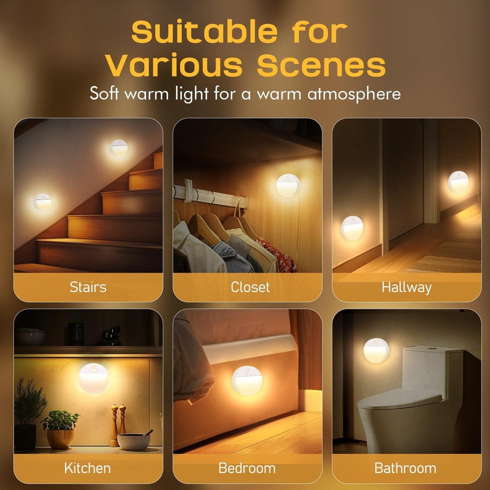 3 Pack Motion Sensor Stair Lights Battery
