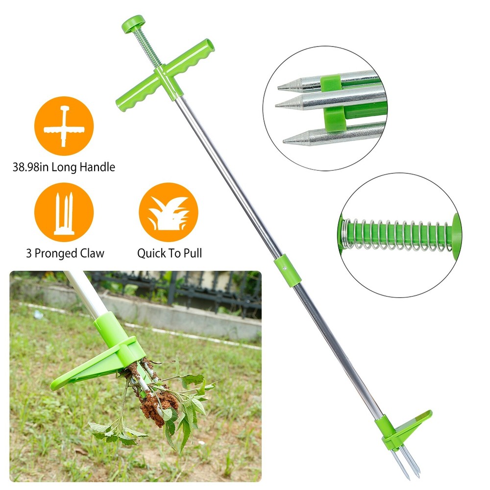 Standing Plant Root Remover 3 Claws Weed Puller Effortless Weed Remover Tool