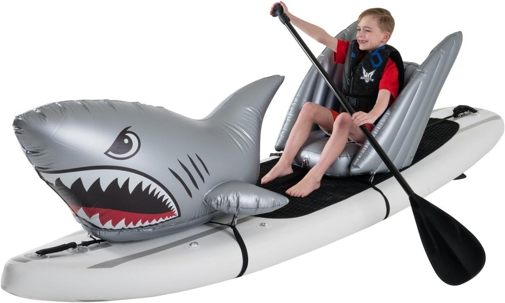 Stand Up Float Inflatables to Transform Your SUP Shark Plastic Paddle Board Gray