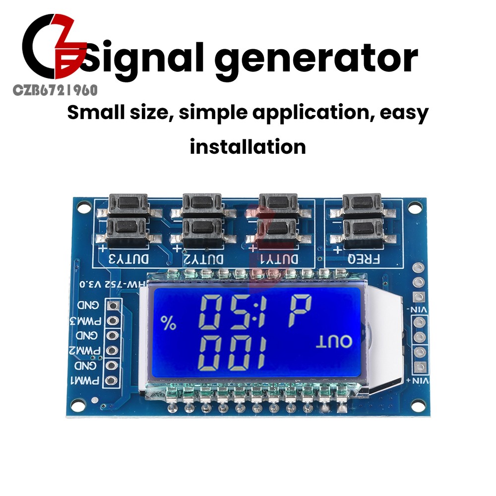 3-Channel Signal Generator PWM Pulse Wave Frequency Duty Cycle Adjustable Module