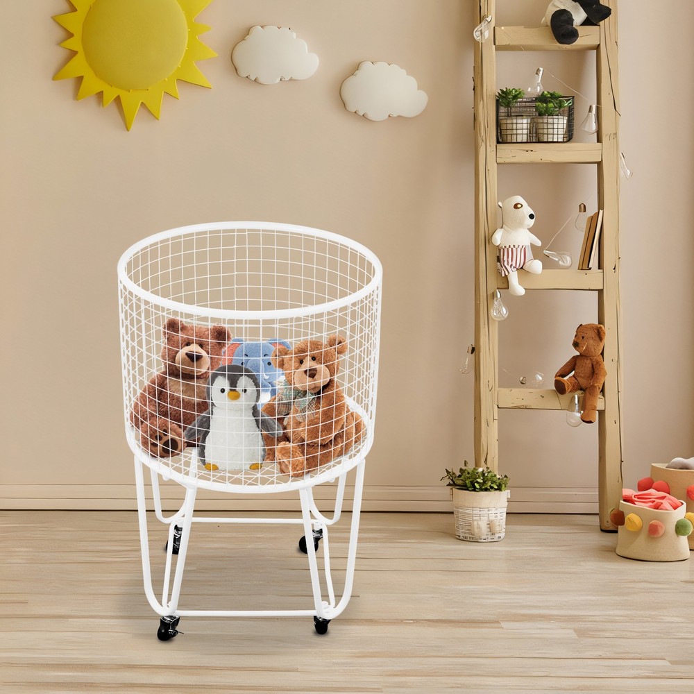Laundry Basket Storage Cart Laundry Hamper with Wheels Rolling Laundry Hamper