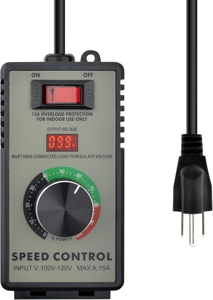 Motor Speed Controller AC 120V 15A Variable Adjuster for Reddish-brown