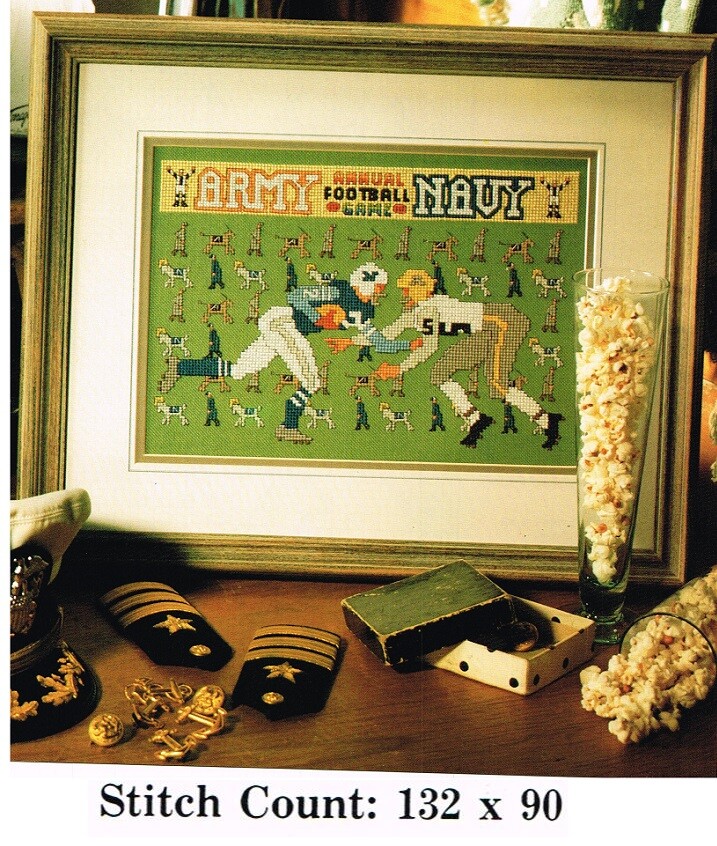 ARMY-NAVY GAME  CROSS STITCH  PATTERN ONLY   3AQ