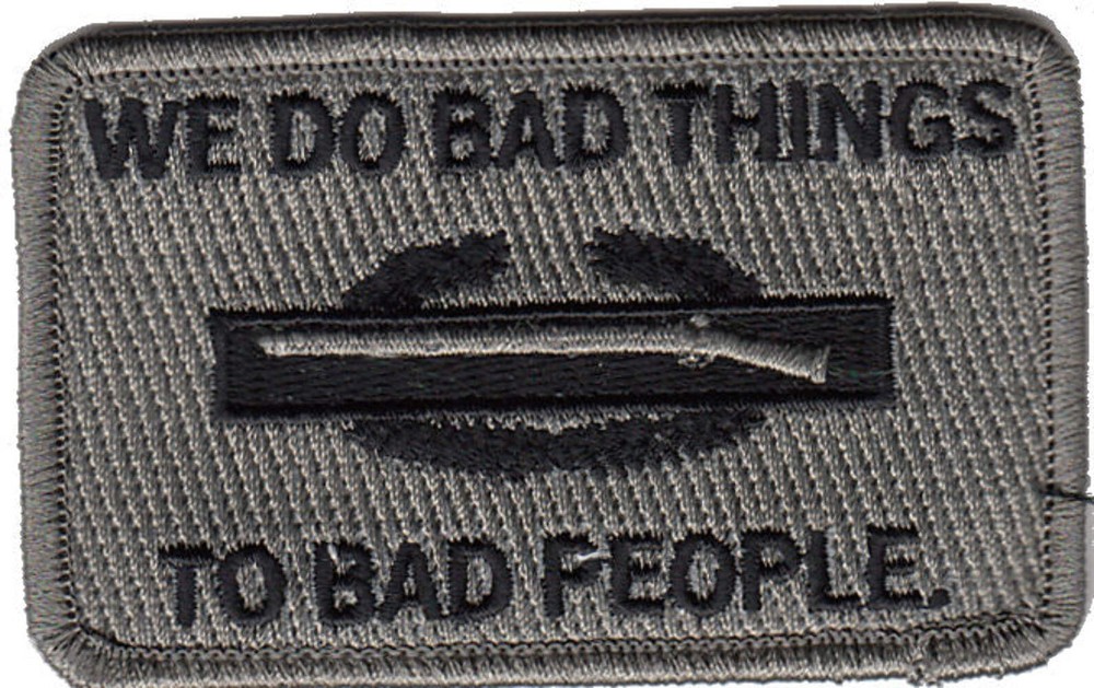 CIB We Do Bad Things to Bad People Morale Patch with Hook Backing - Available in