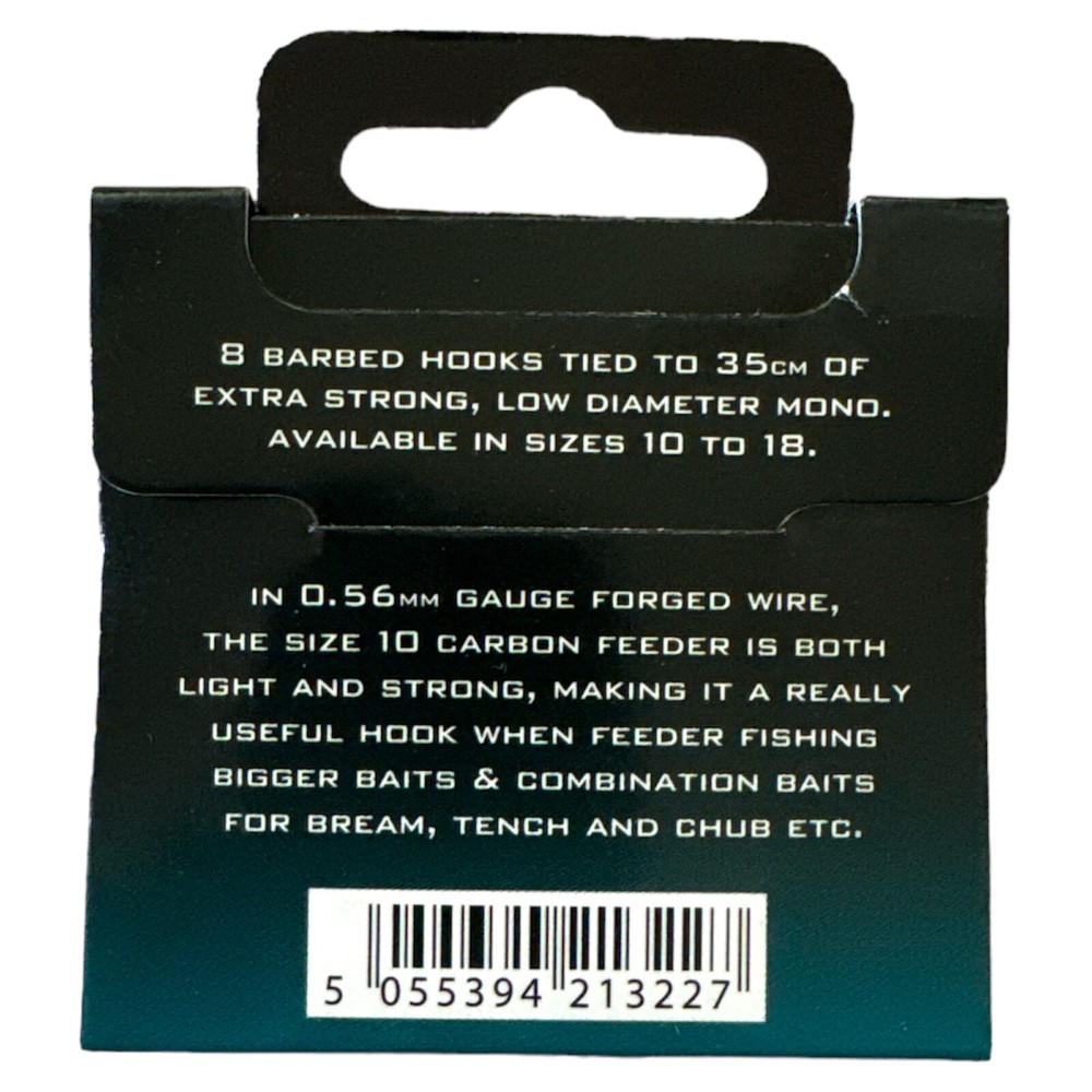 Drennan Carbon Feeder Micro Barbed Hooks to Nylon