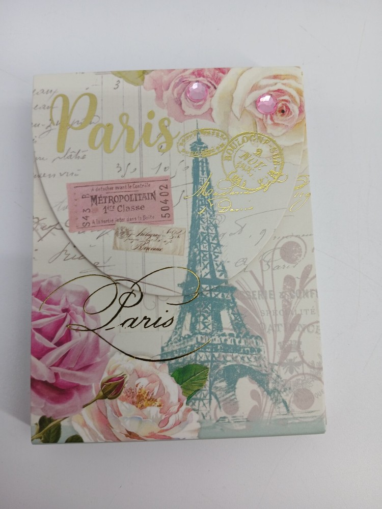 Punch Studio Jeweled Paris Theme Eiffeil Tower Mini Foldover Notepad