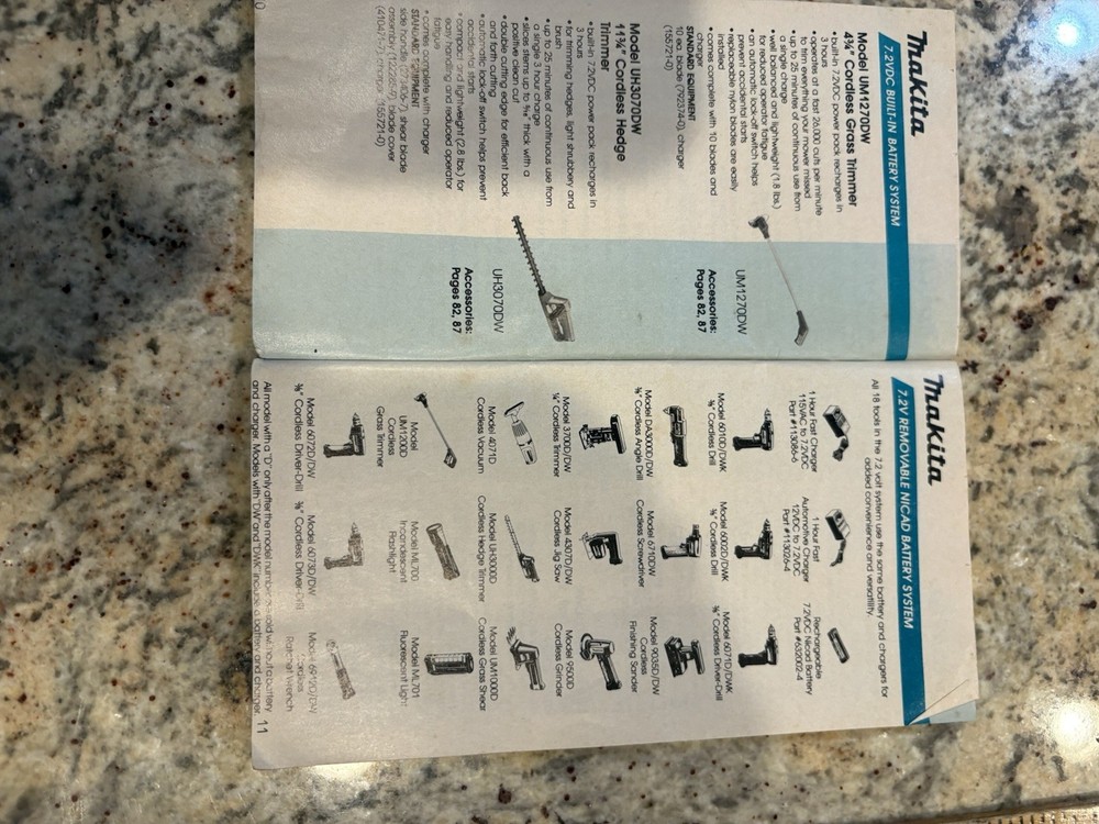 Vintage Makita Catalog / Spec Book