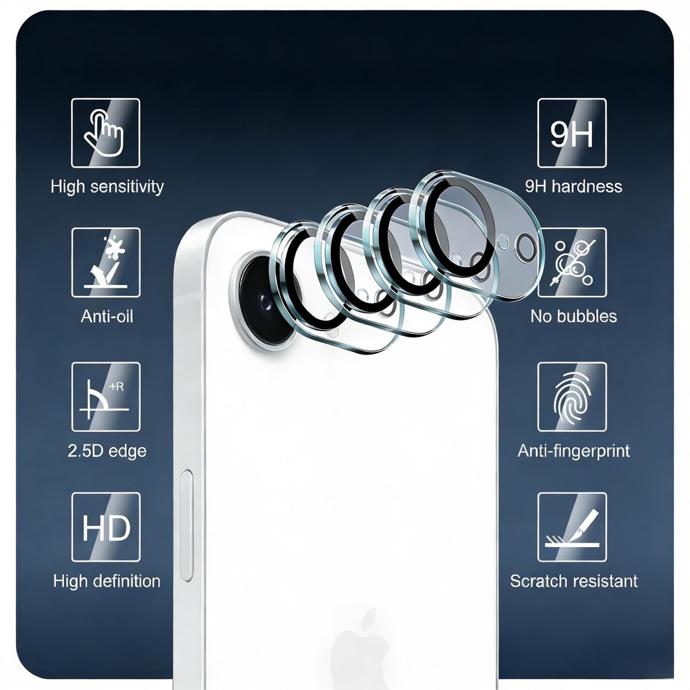 Fynorao 4-Pack Camera Lens Protector for iPhone 16e, 16e