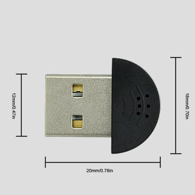 Portable Mini USB 2.0 Microphone Recording MIC Adapter for Computer PC