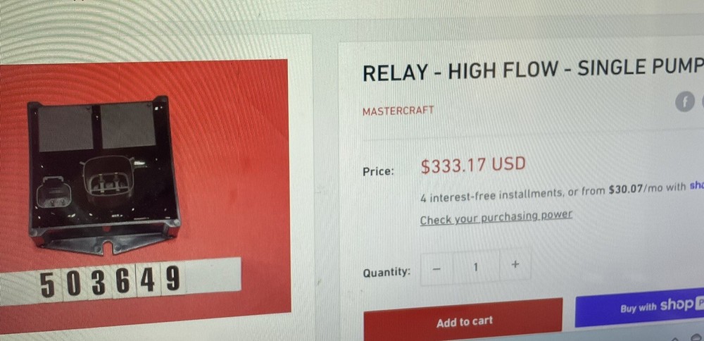 Mastercraft Relay- High Flow - Single Pump #503649