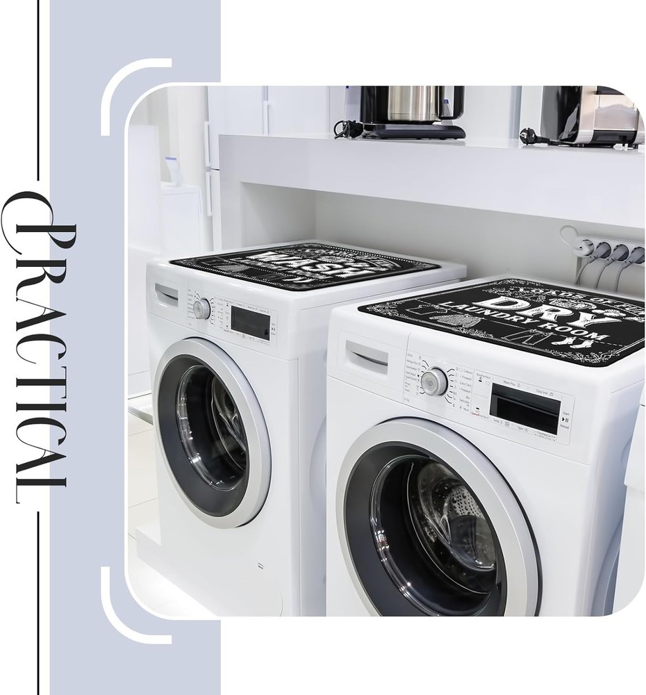Blackboard Style Washer Dryer Protective Mats - Quick Drying & Foldable Design