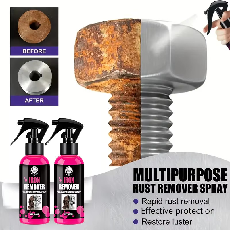 All-Purpose Rust Remover Spray 120ML Fast Acting Iron Oxidation Eliminator