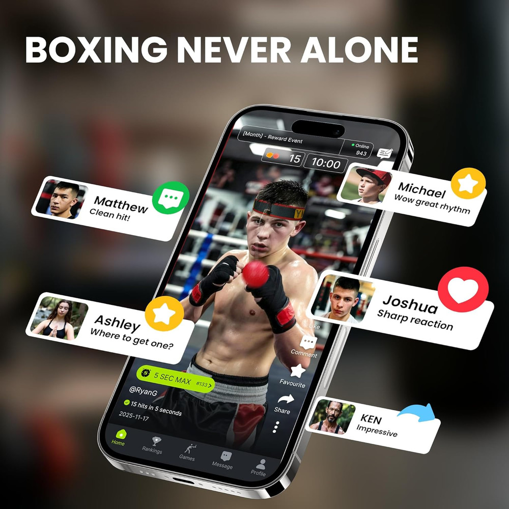 YMX BOXING® Ultimate Reflex Ball Set with Counter App - 4 React Reflex Ball plus
