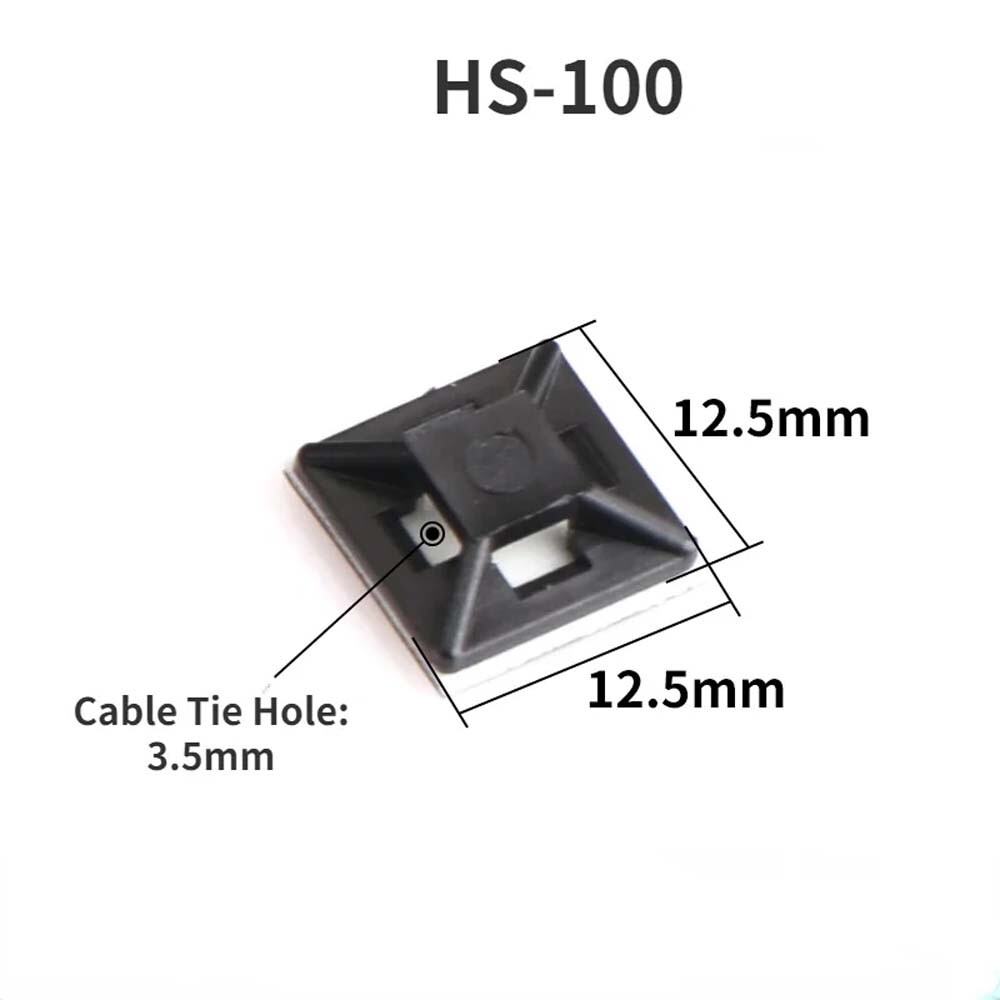 Nylon Cable Tie Base Self Adhesive Stick On Cable Tie Wire Mounts Black/White