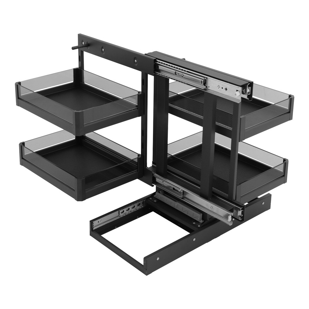 2 Tiers Blind Corner Kitchen Cabinet Organizer Pull Out Kitchen Cabinet Basket