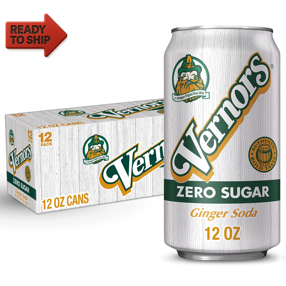 Zero Sugar Ginger Ale Soda Pop, 12 Fl Oz, 12 Pack Cans