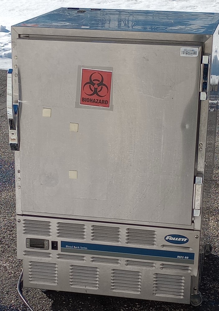 Follett Rolling Lab Fridge, Model REF5-BB.