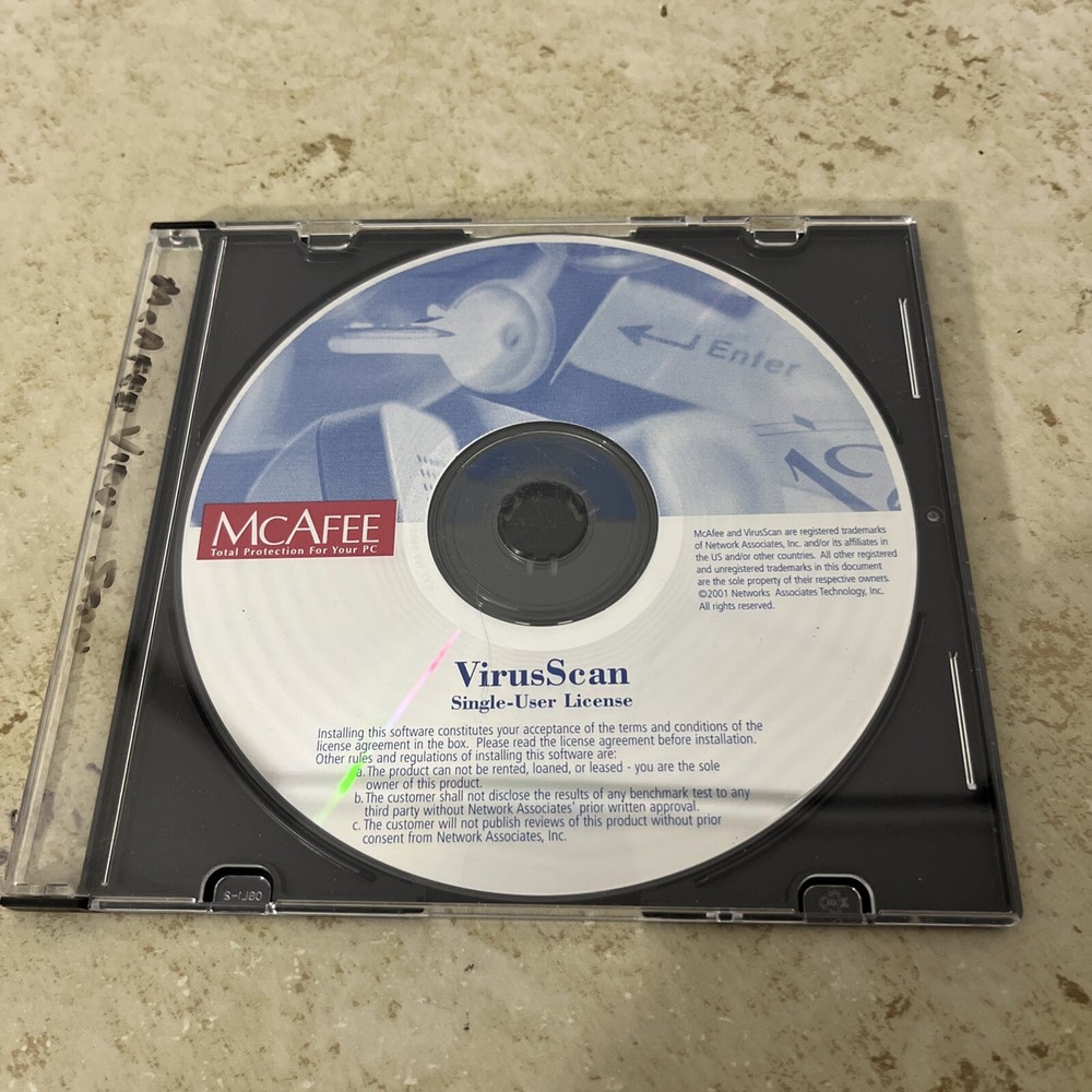 mcafee Virus Scan Single User License 2001 Network Associates Technology, Inc.