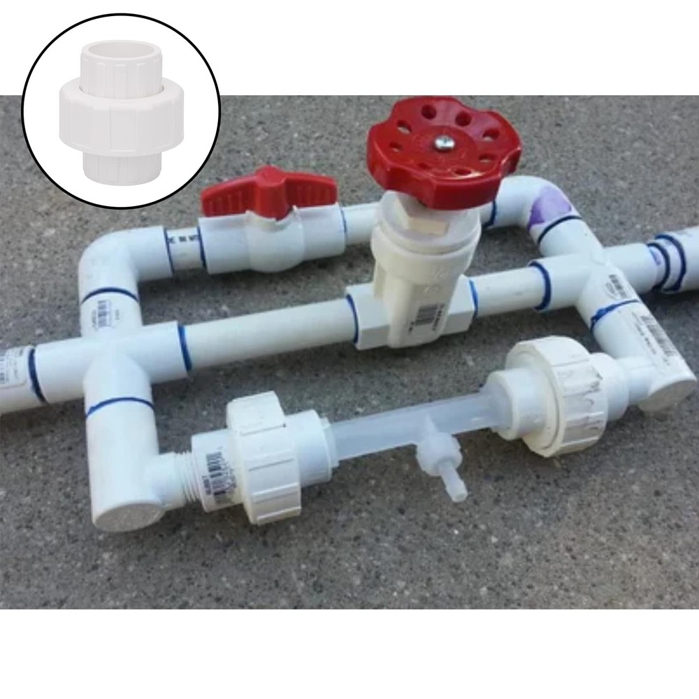 4Pcs 1" PVC Union Coupling Pipe Fitting (Socket x Socket) 1Inch 1Inch, White