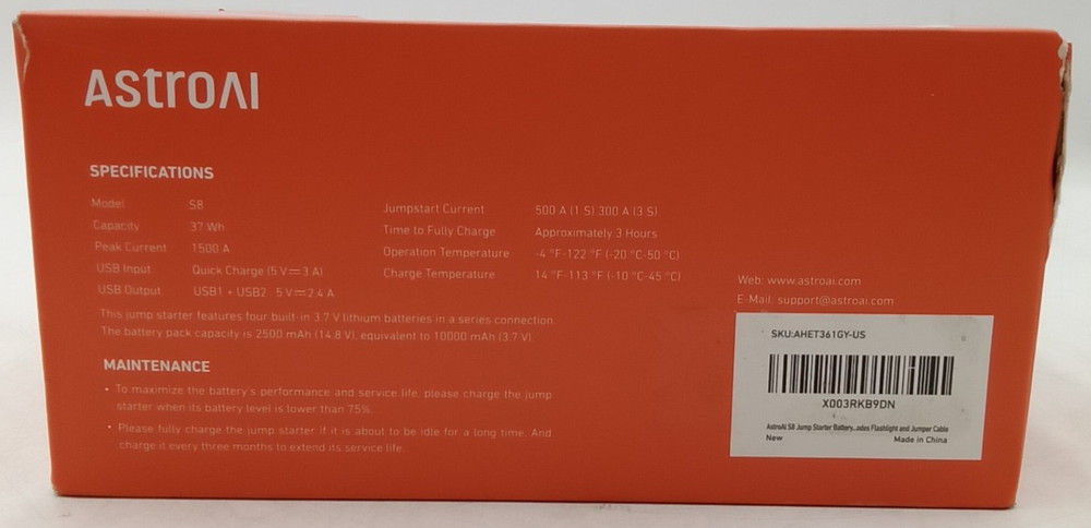 ASTROAI Multifunctional Jump Starter