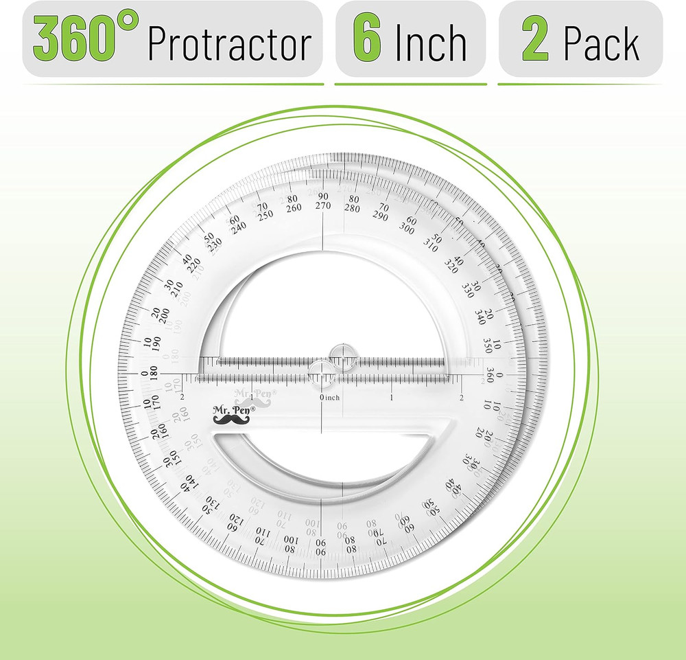 - Protractor, Pack of 2, Protactor 360 Degree, Protractor Set, Protractor Ruler,