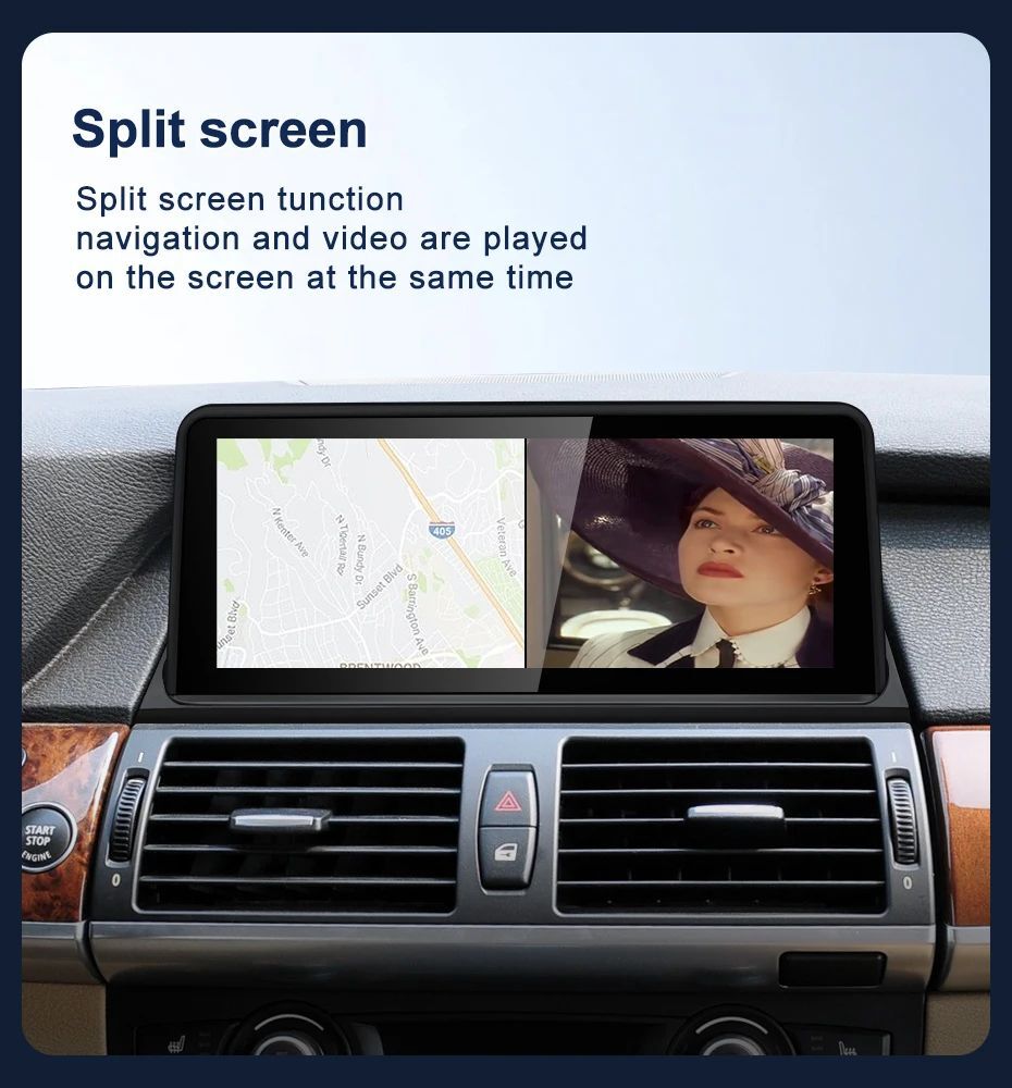 10.25" Android Screen Display Upgrade CarPlay Multimedia for BMW X5 E70 X6 E71