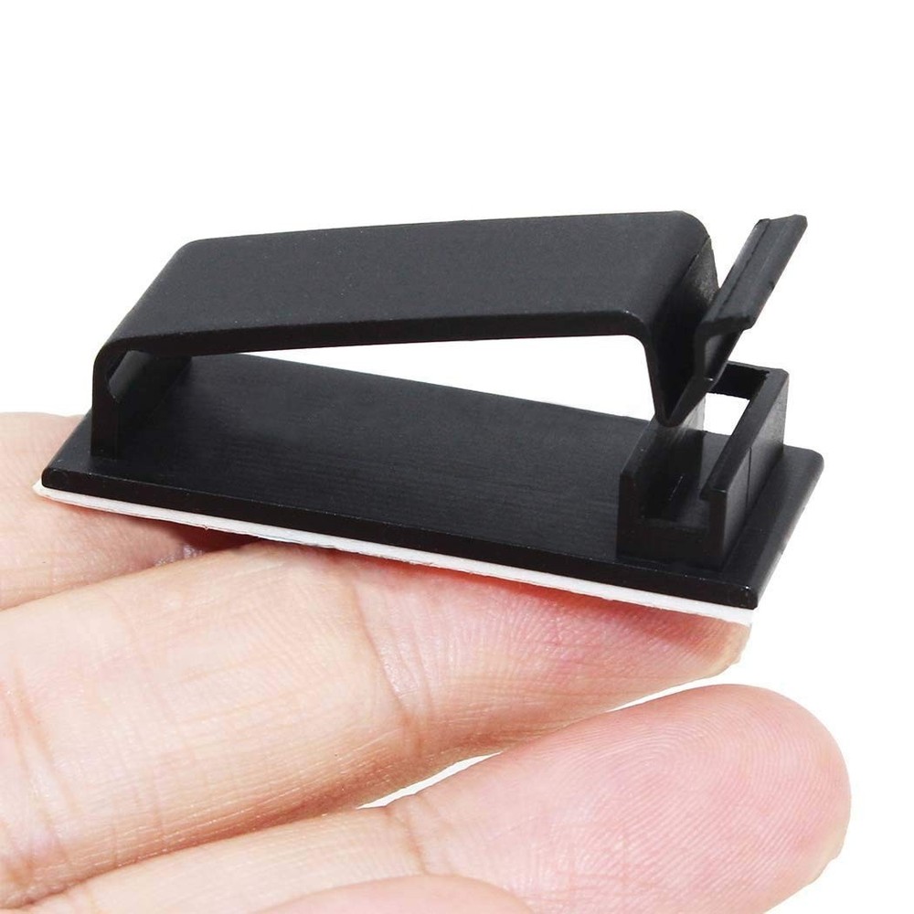 50Pcs Self Adhesive Cable Clips Black