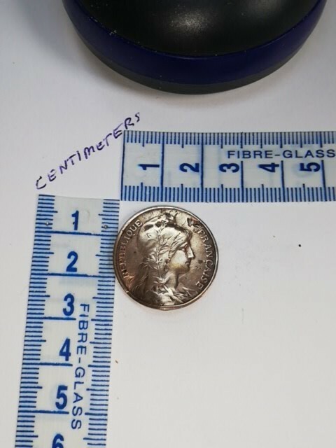 1916 5 Centimes France Coin. Error coin.