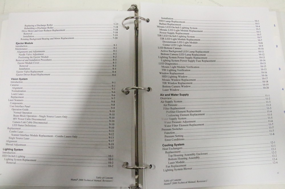 NEW Key Technology Manta 2000 Manta Digital Sorter Technical Manual