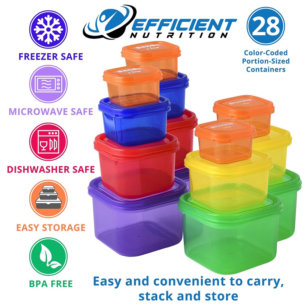 Efficient Nutrition Portion Control Containers DELUXE Kit Multicolor