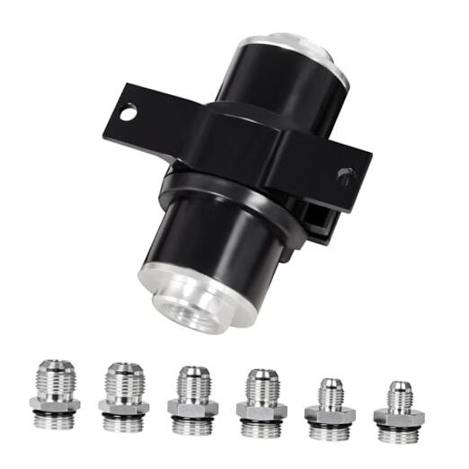 Inline Fuel Filter with 6AN 8AN 10AN Adapter&Bracket Clamp 30 Micron Silver