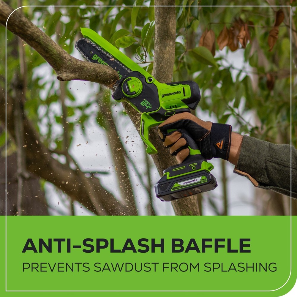 Greenworks 24V 6 inch Handheld Pruning Saw mini Chainsaw Pruner - Tool Only