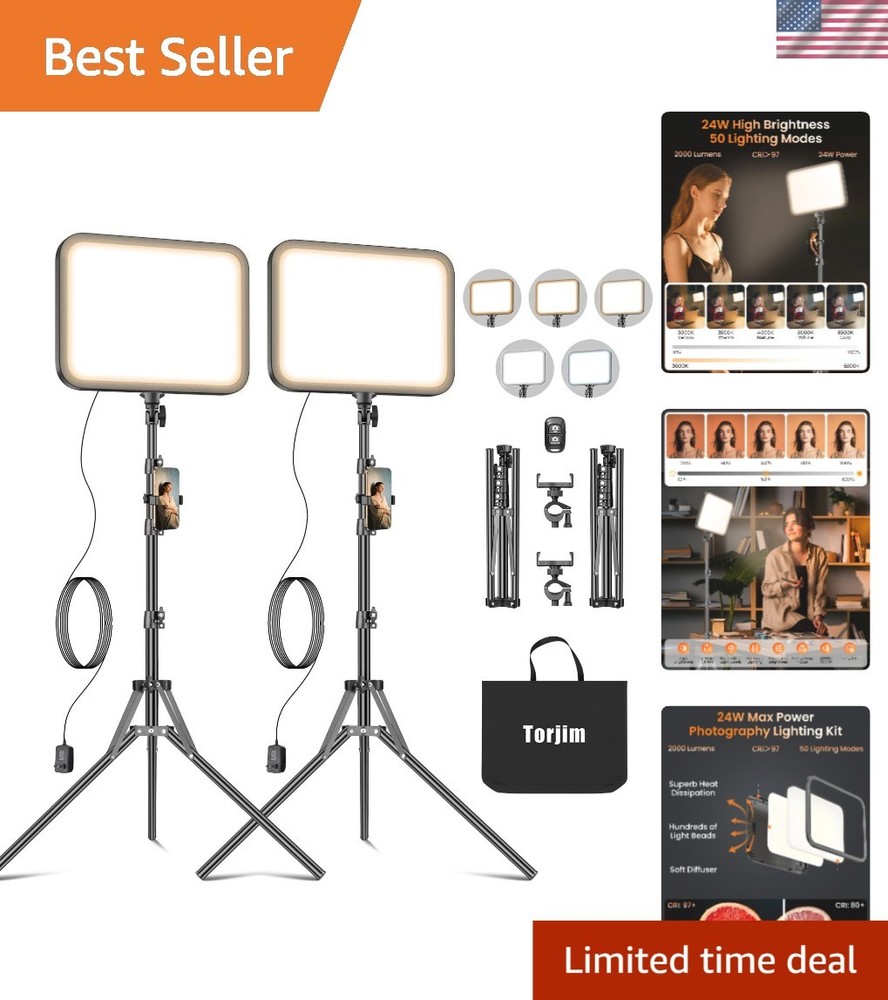 Versatile 12'' LED Studio Light: 5 Modes & Adjustable Brightness for Any Project