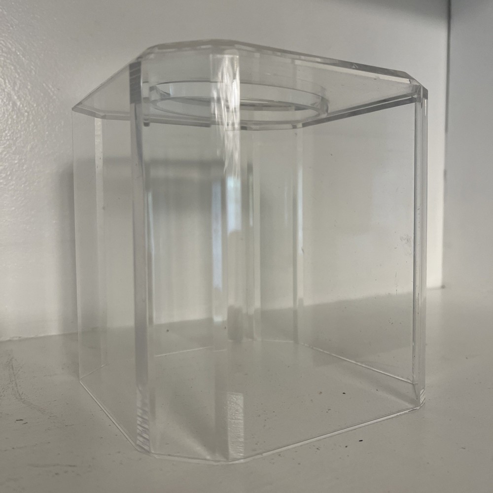 Vintage MCM MODERN CUBE Lucite Acrylic Tissue Box Cover 6" Square