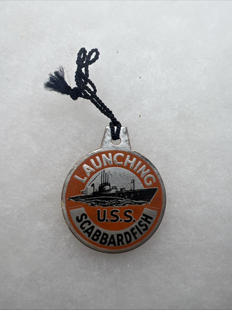 WW2 US Navy USS Scabbardfish Launching Tag (GG420