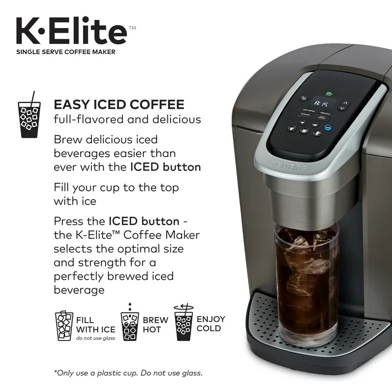 Keurig K-Elite Single Serve Coffee Maker Temperature Control Slate Color