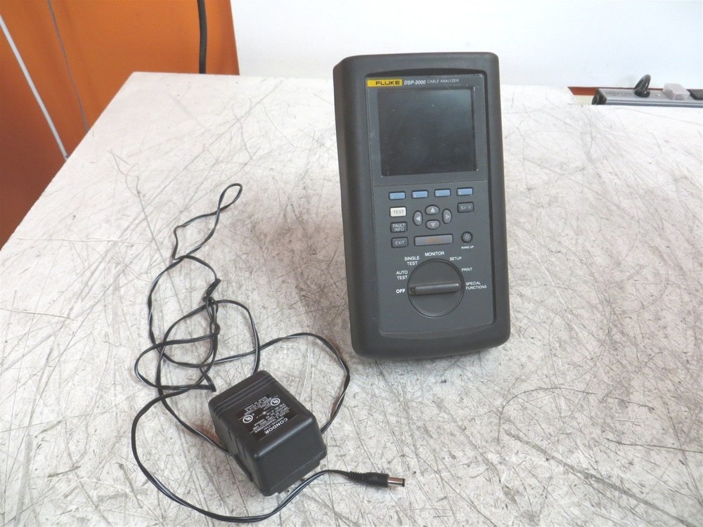 Power Tested Fluke DSP-2000 Cable Analyzer w/ Power Supply AS-IS