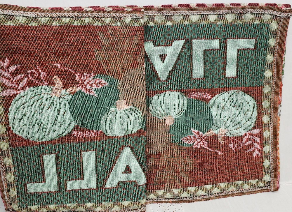 Long Tapestry Table Runner, 12"x70",FALL,HARVEST PATCHWORK, LEAVES & PUMPKINS,HC
