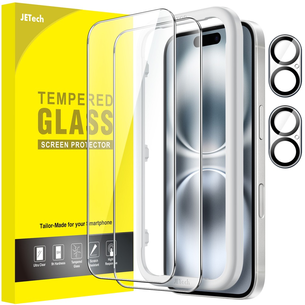 JETech Screen Protector for iPhone iPhone 16/16 Plus/16 Pro/16 Pro Max, 2-Pack