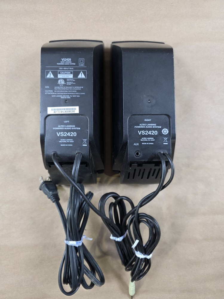 Altec Lansing VS2420 Powered Audio Speaker System Computer Speakers Pair