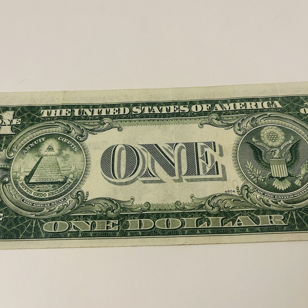1935-D $1 Silver Certificate Blue Seal Off Center Mis-Cut Error Note