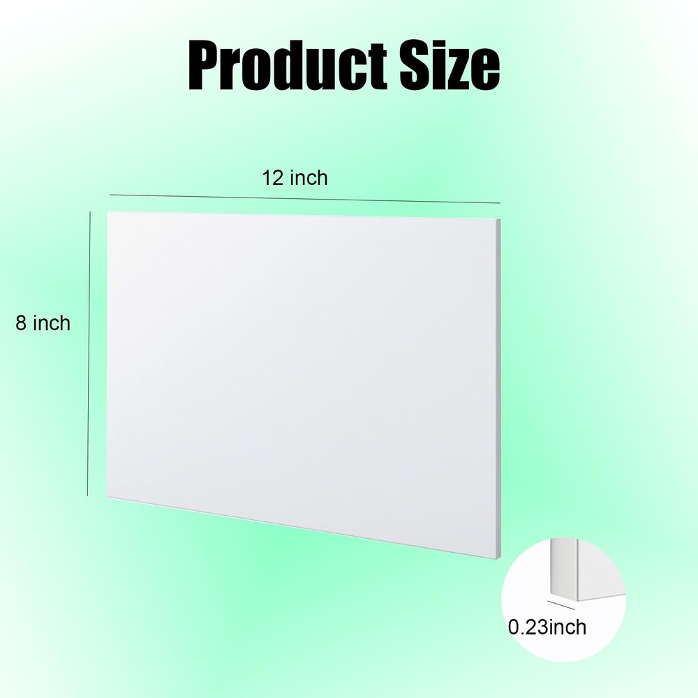 HDPE Sheet 1/4-2PCS 12" x 8" High Density Polyethylene Sheets with Protective...