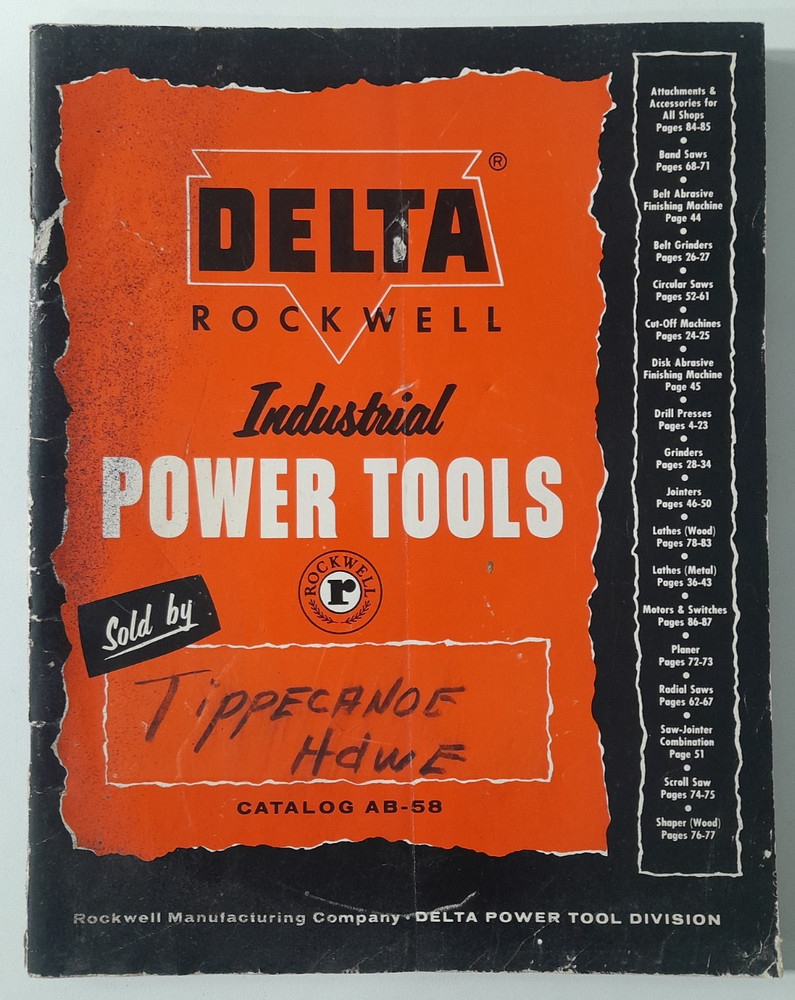 1958 Delta Rockwell Industrial Power Tools Catalog AB-58