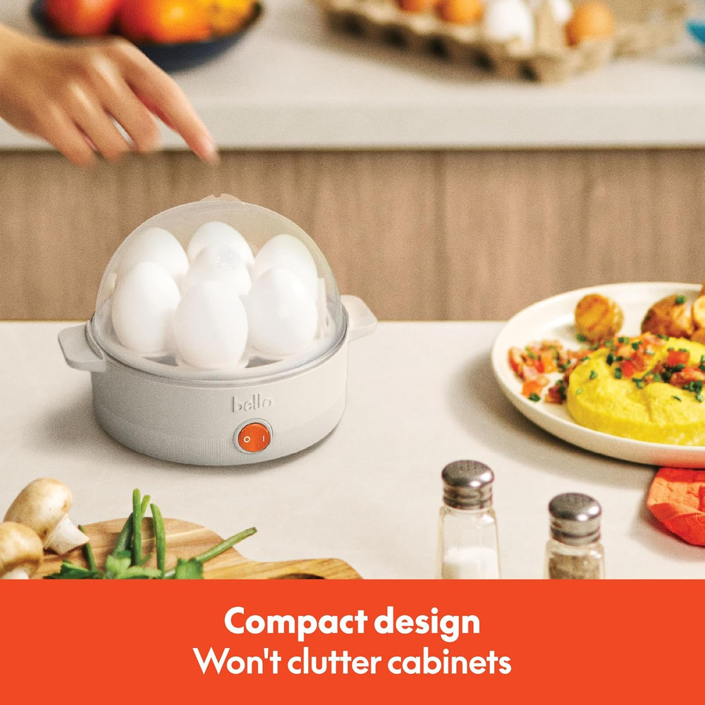 Bella Electric Egg Cooker, 7 Eggs Capacity Tray, Single Stack, for Poached, Scra