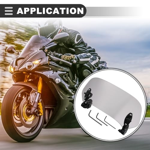 Universal Motorcycle Windshield, Plastic, Rubber, Gray, 1 Pc